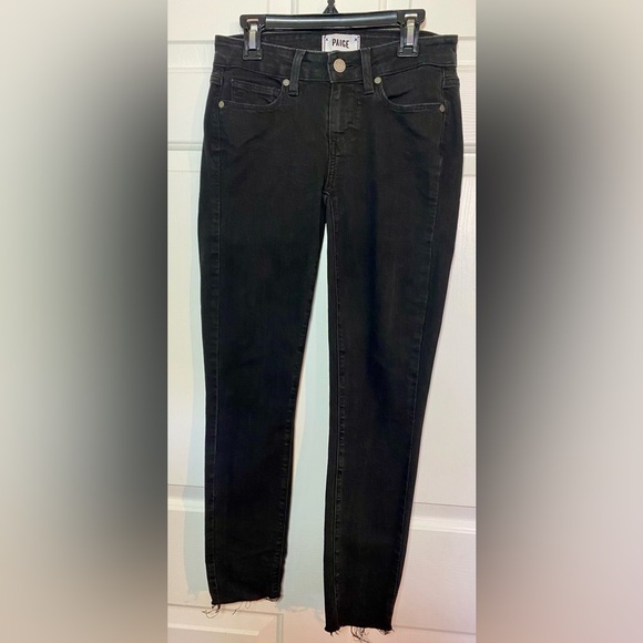 PAIGE - Black Verdugo Ankle Skinny Jeans Size 25 Black Shadow - Picture 5 of 10